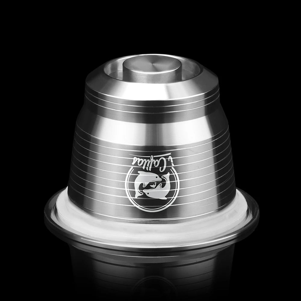 ICafilas Stianless Metal Refillable Reusable Coffee Capsule Spoon With Clips Tamper For Nespresso Capsule