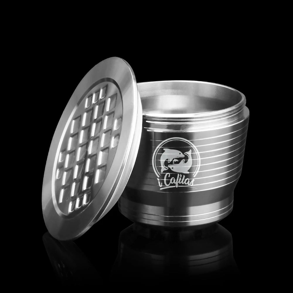 ICafilas Stianless Metal Refillable Reusable Coffee Capsule Spoon With Clips Tamper For Nespresso Capsule