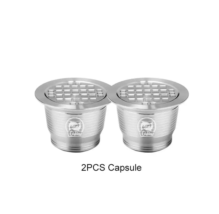ICafilas Stianless Metal Refillable Reusable Coffee Capsule Spoon With Clips Tamper For Nespresso Capsule