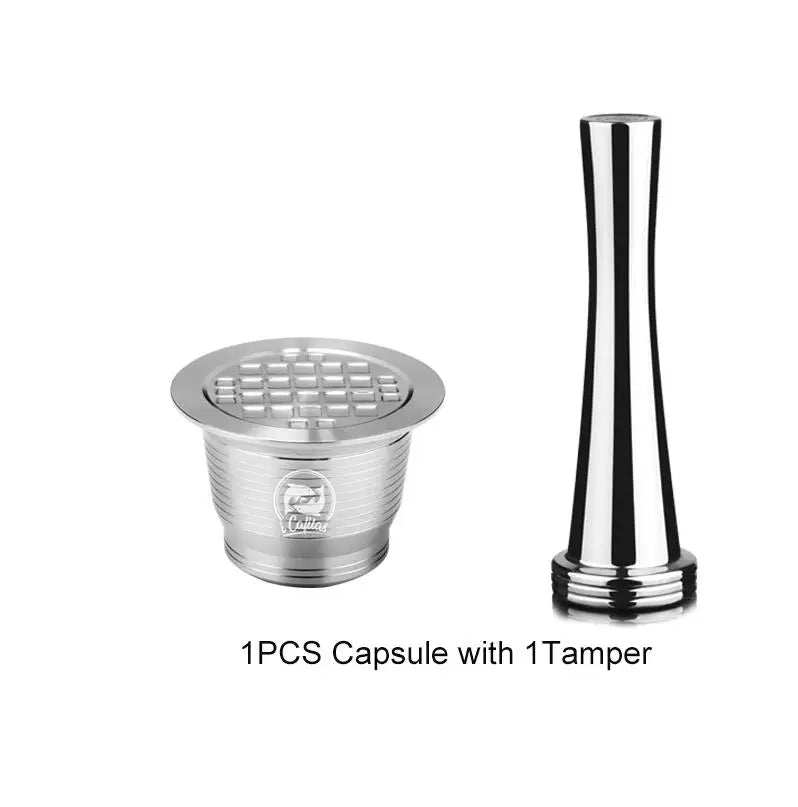 ICafilas Stianless Metal Refillable Reusable Coffee Capsule Spoon With Clips Tamper For Nespresso Capsule