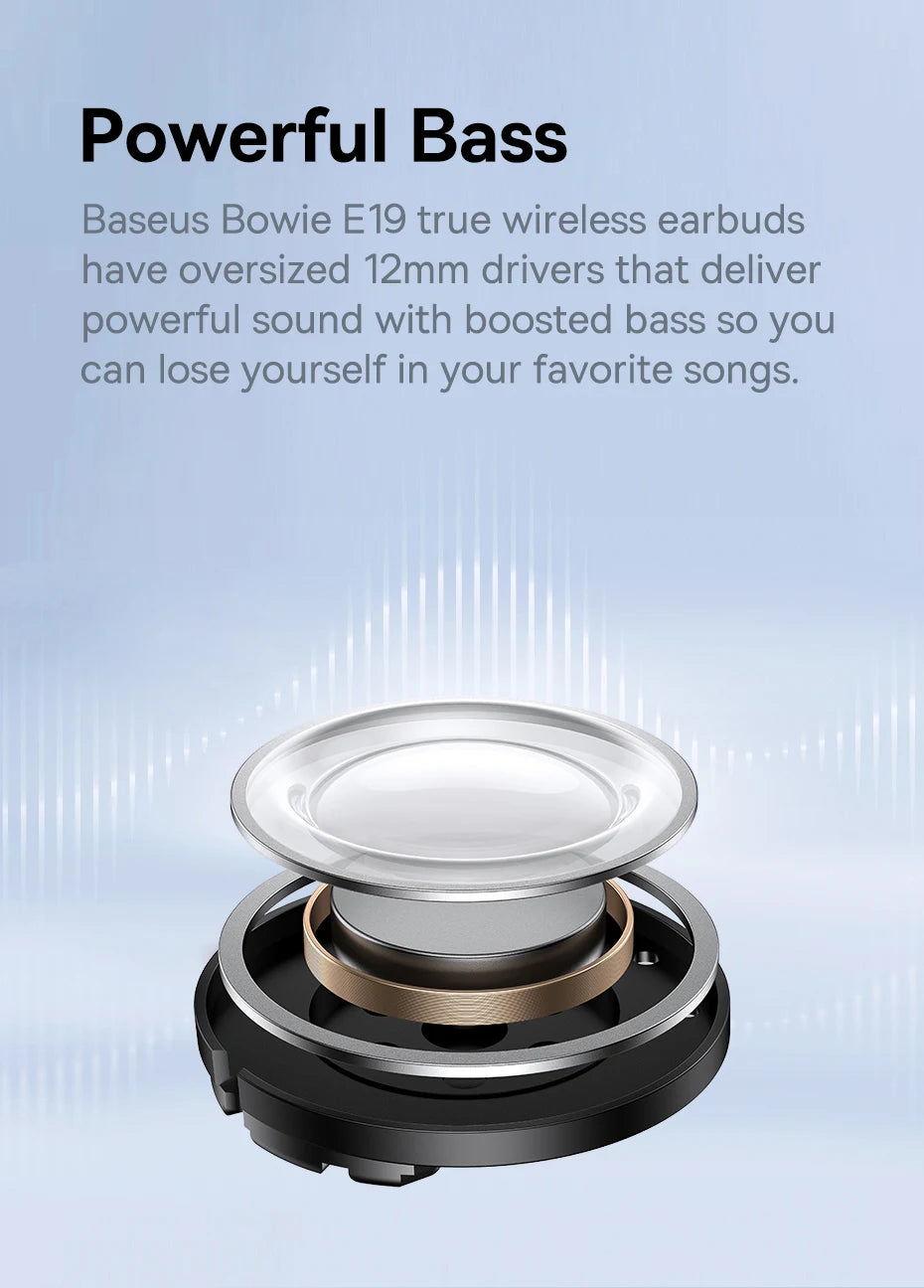 Wireless/Bluetooth Earphones IPX5 Waterproof - Baseus - Bowie E19