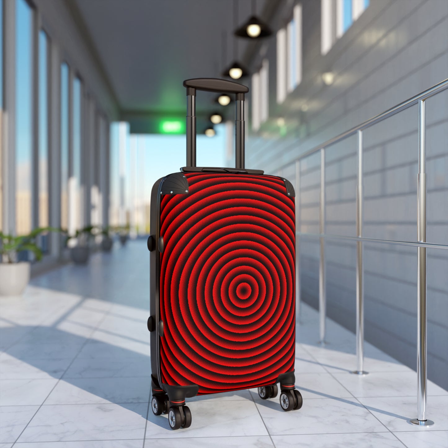 Psychedelic Spiral Red Suitcase - Travel Luggage