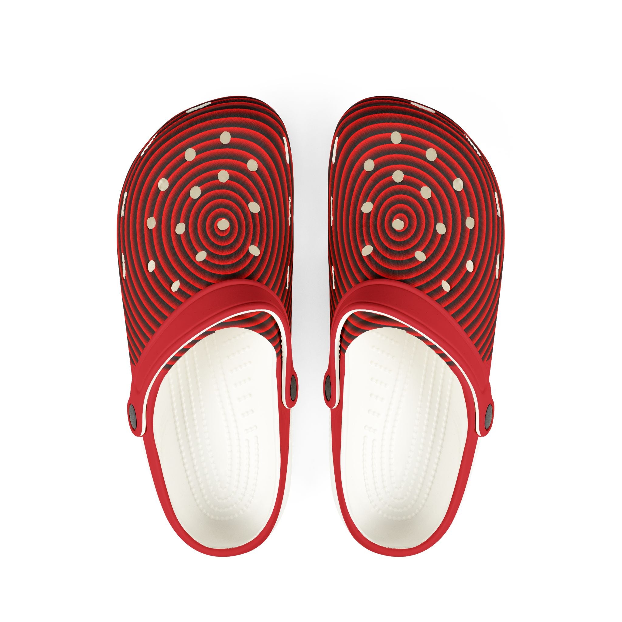 EVA Foam Psychedelic Spiral Red Shoes (AOP)