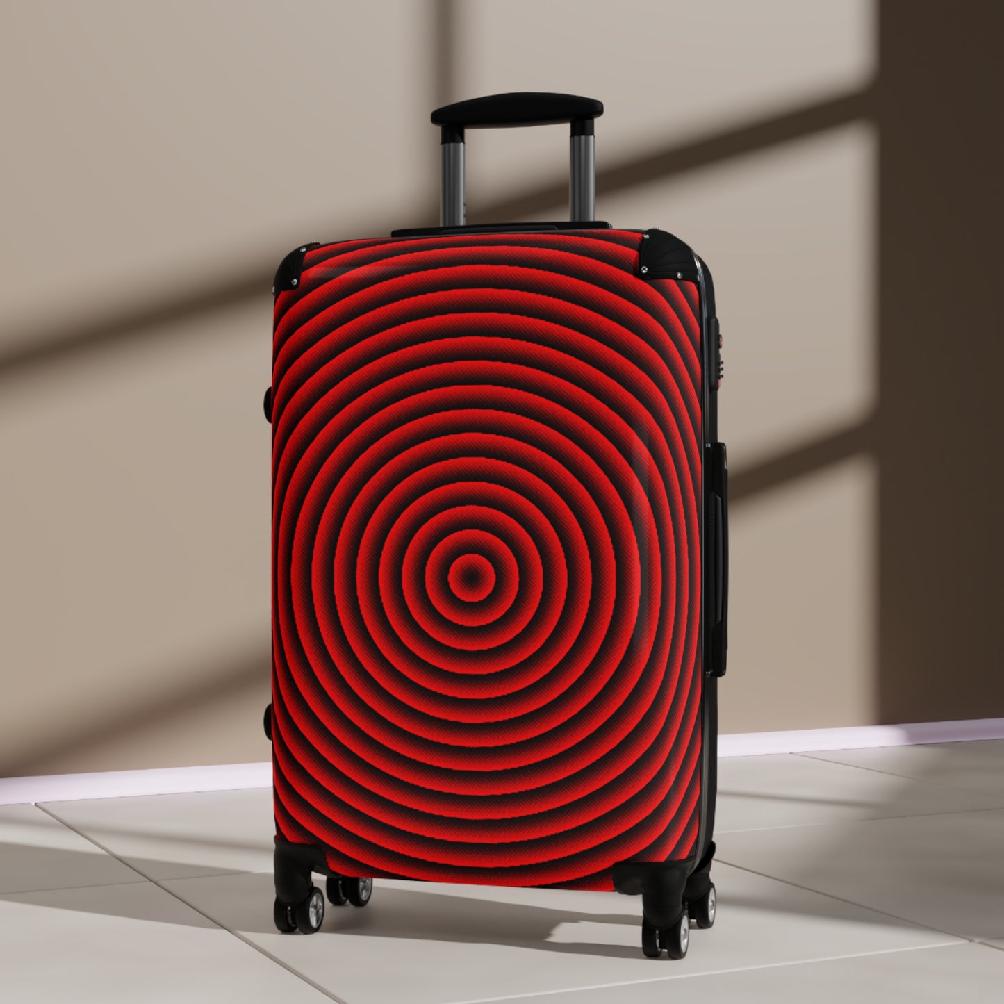Psychedelic Spiral Red Suitcase - Travel Luggage