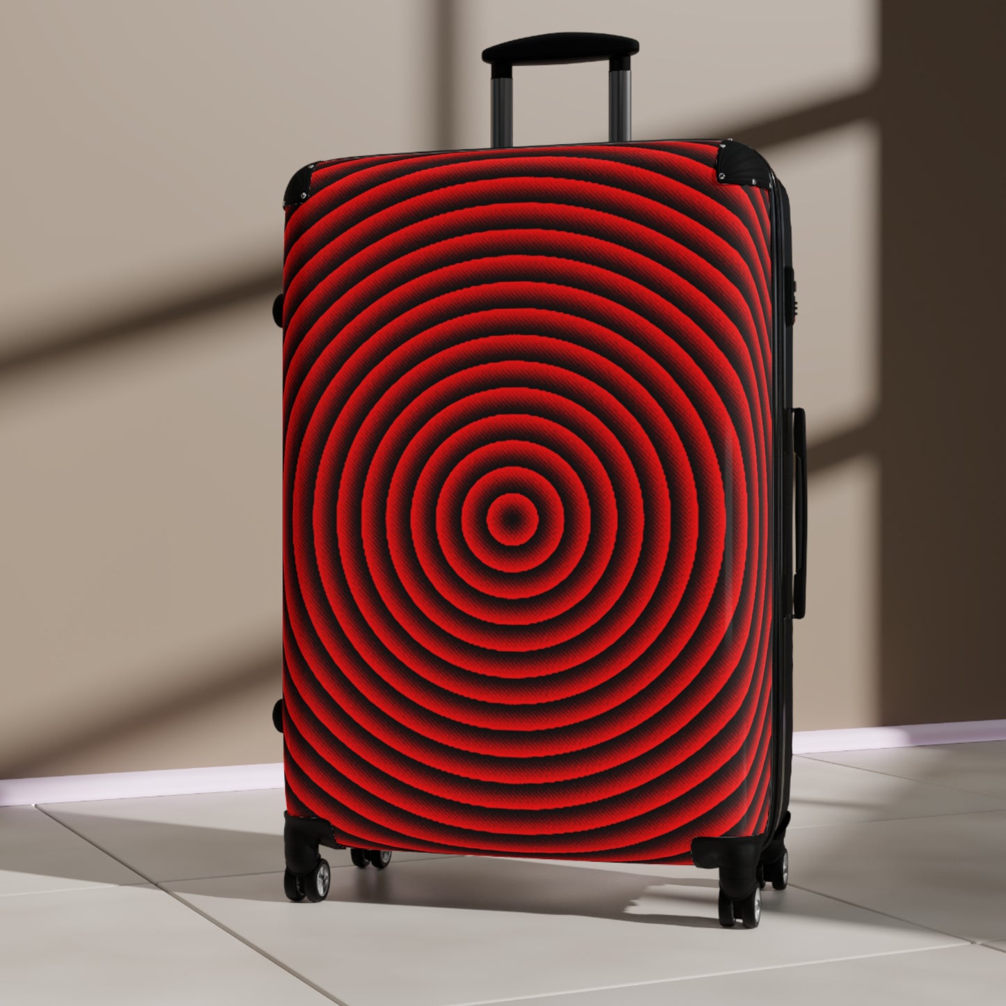 Psychedelic Spiral Red Suitcase - Travel Luggage