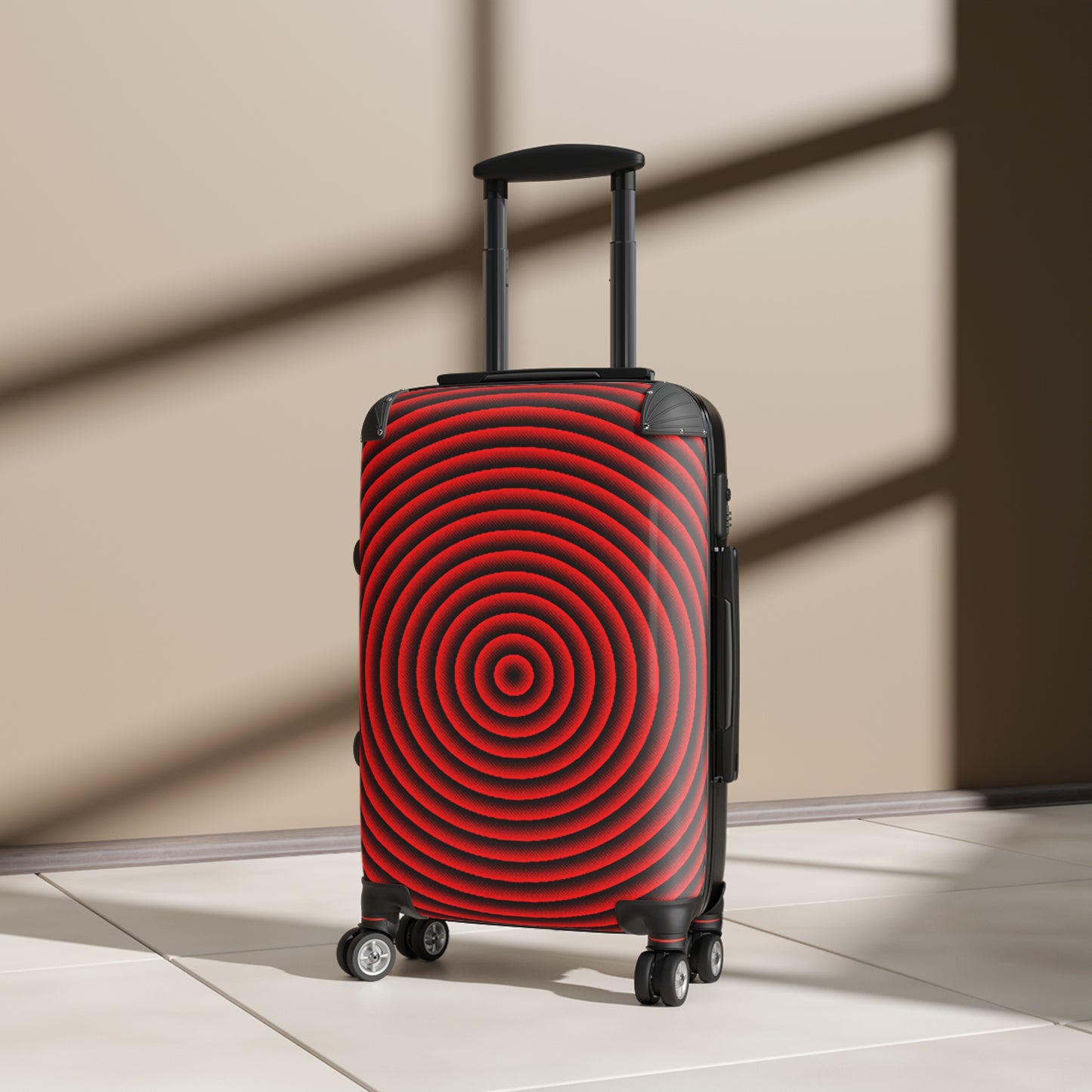 Psychedelic Spiral Red Suitcase - Travel Luggage