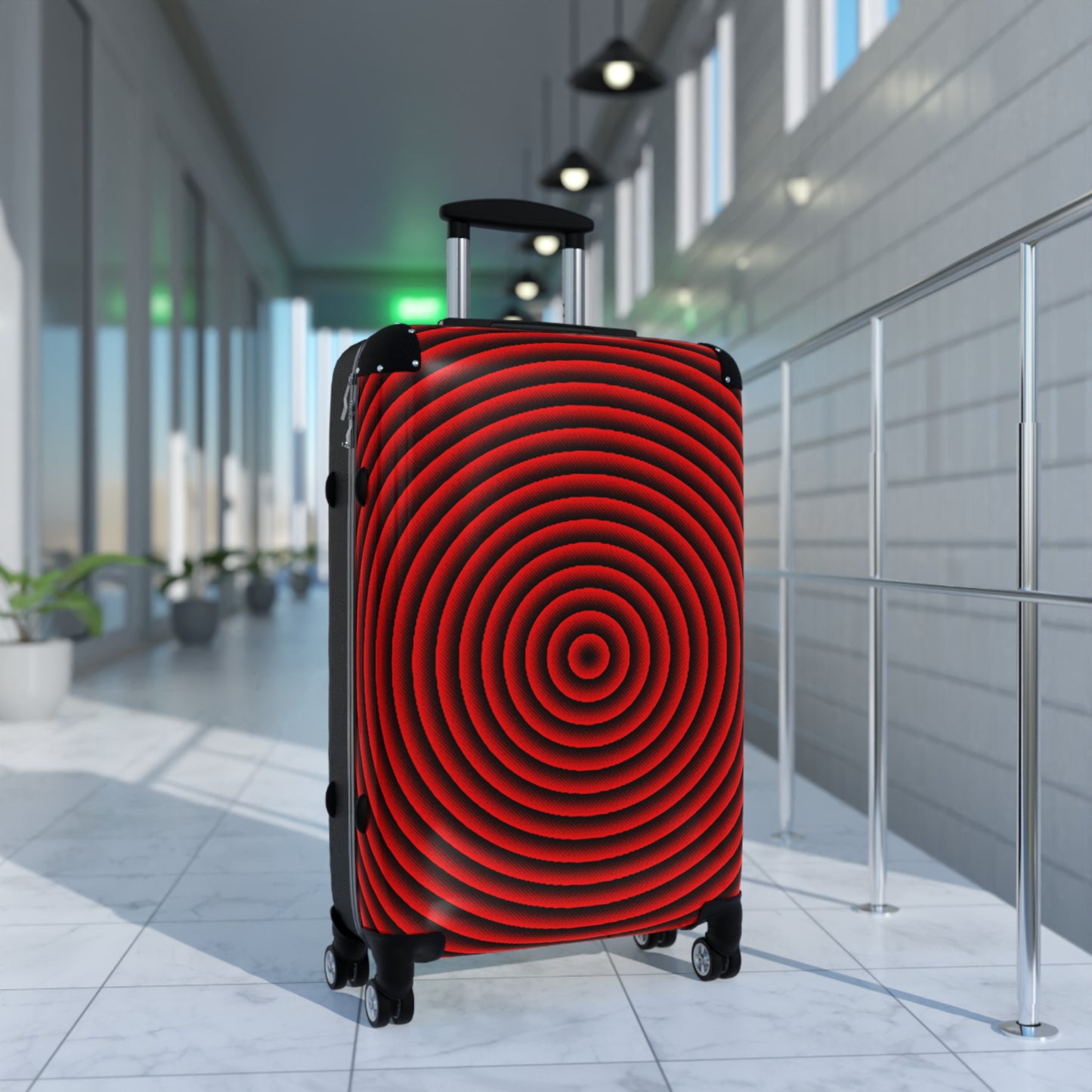Psychedelic Spiral Red Suitcase - Travel Luggage