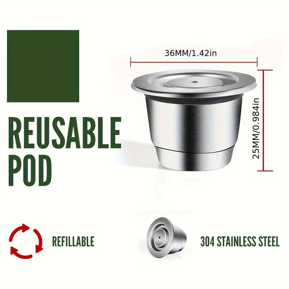 Stainless Steel Reusable Coffee Pods for Nespresso - Compatible with Inissia, Essenza Mini & More - High-Quality DIY Espresso Filters