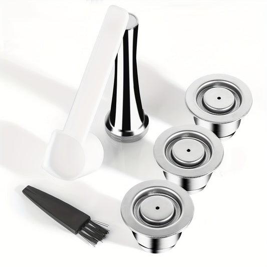 Stainless Steel Reusable Coffee Pods for Nespresso - Compatible with Inissia, Essenza Mini & More - High-Quality DIY Espresso Filters