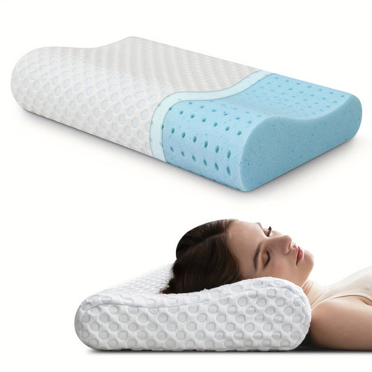 Memory Foam Pillow, Neck Contour Cervical Orthopedic Pillow For Sleeping Side Back Stomach Sleeper, Ergonomic Bed Pillow For Neck Pain