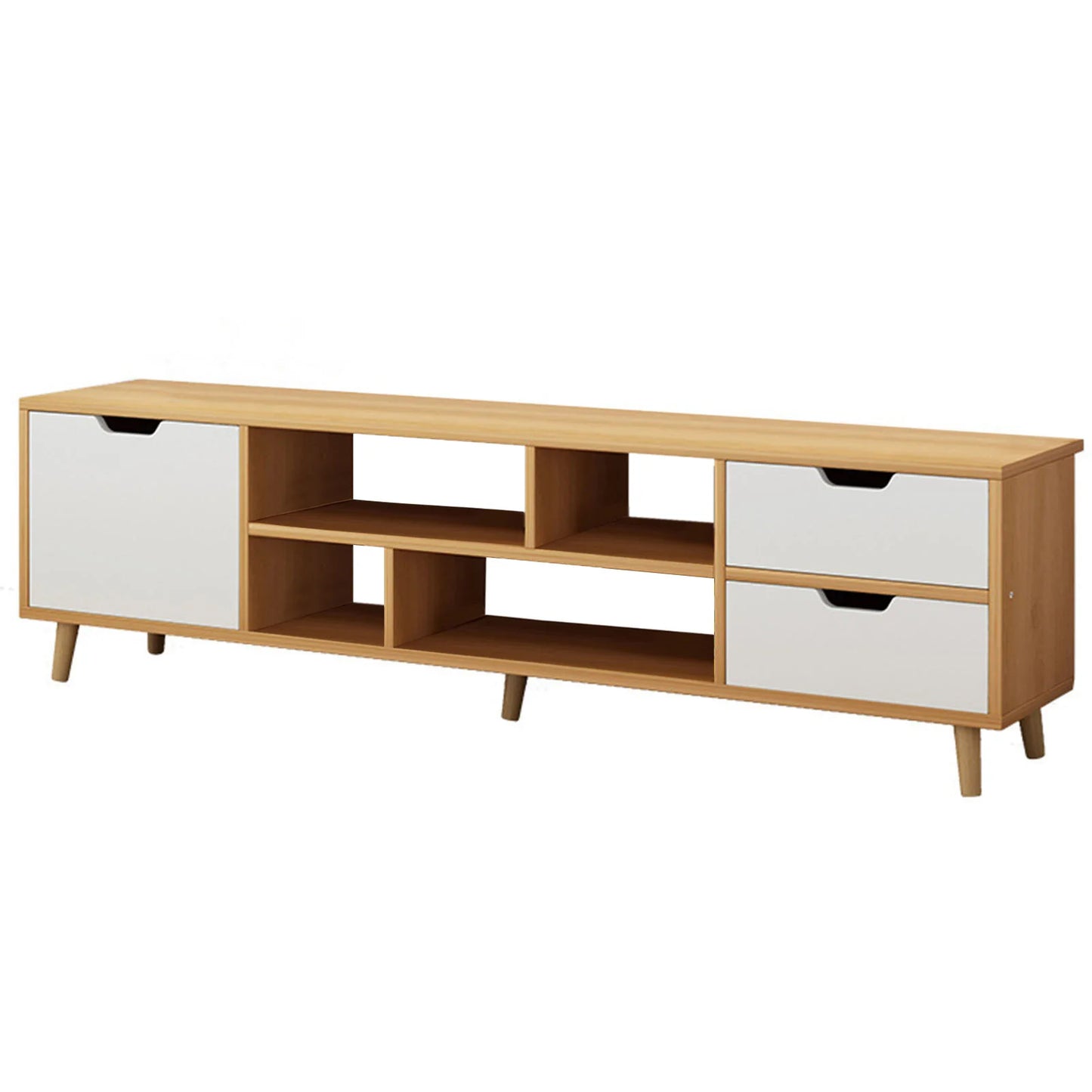 TV Stand, Media Entertainment Center with 3 Drawers and Open Shelves, Television Stand, TV Table, Media Console for Living Room