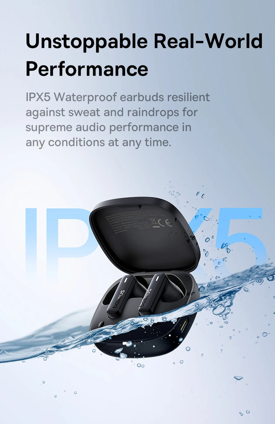 Wireless/Bluetooth  Earphones IPX5 Waterproof - Baseus - Bowie E19