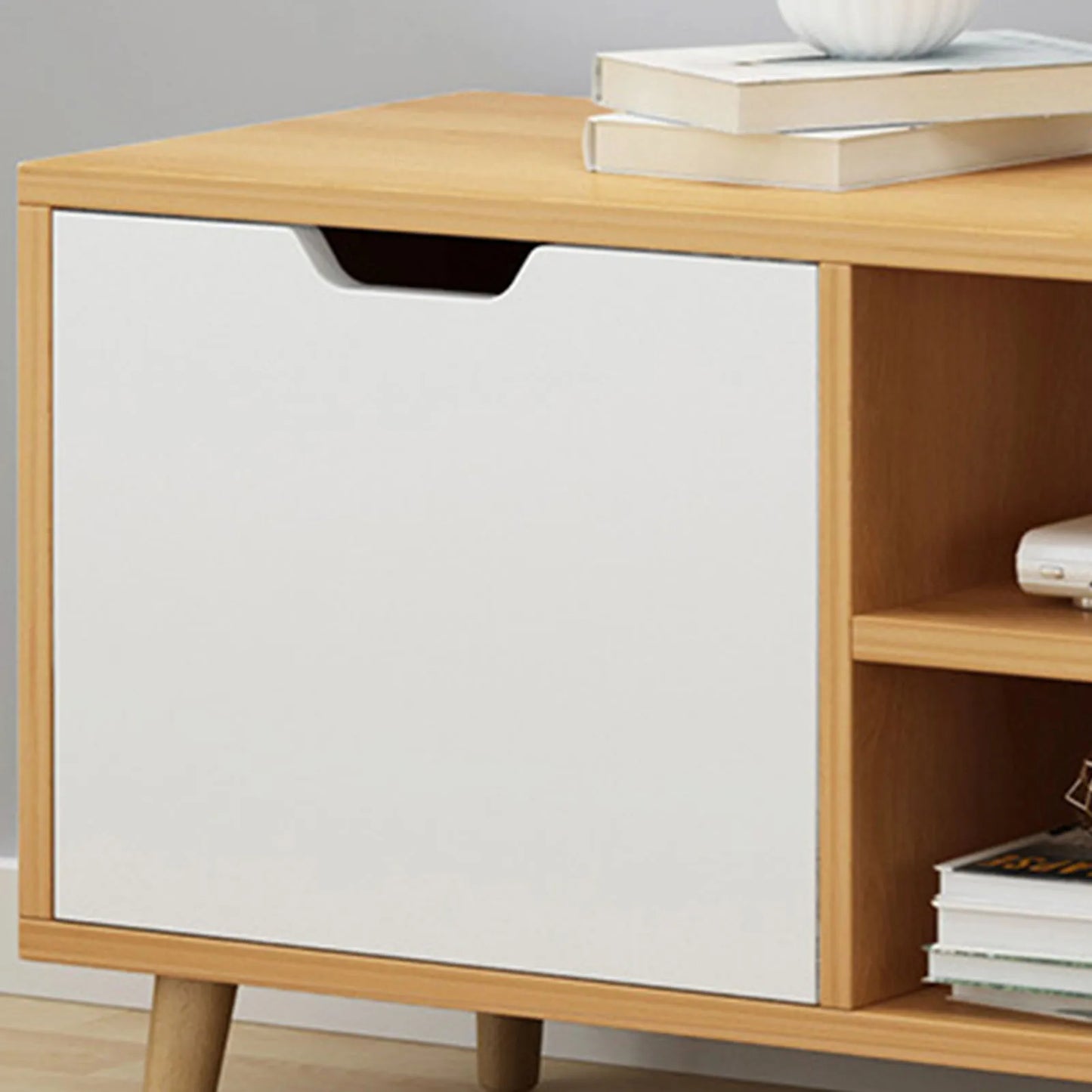 TV Stand, Media Entertainment Center with 3 Drawers and Open Shelves, Television Stand, TV Table, Media Console for Living Room